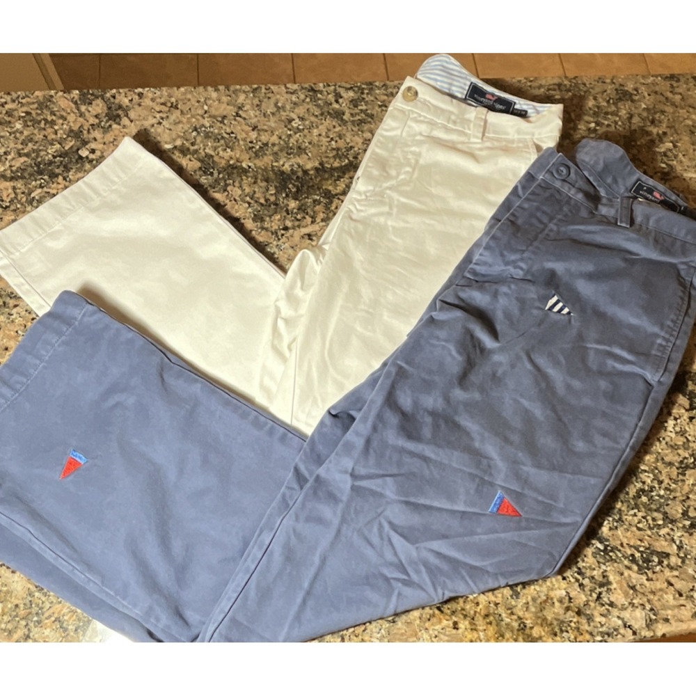 Vineyard Vines Men's Blue White Cotton Twill Regular Fit Casual Pants 30x30 QTY2
